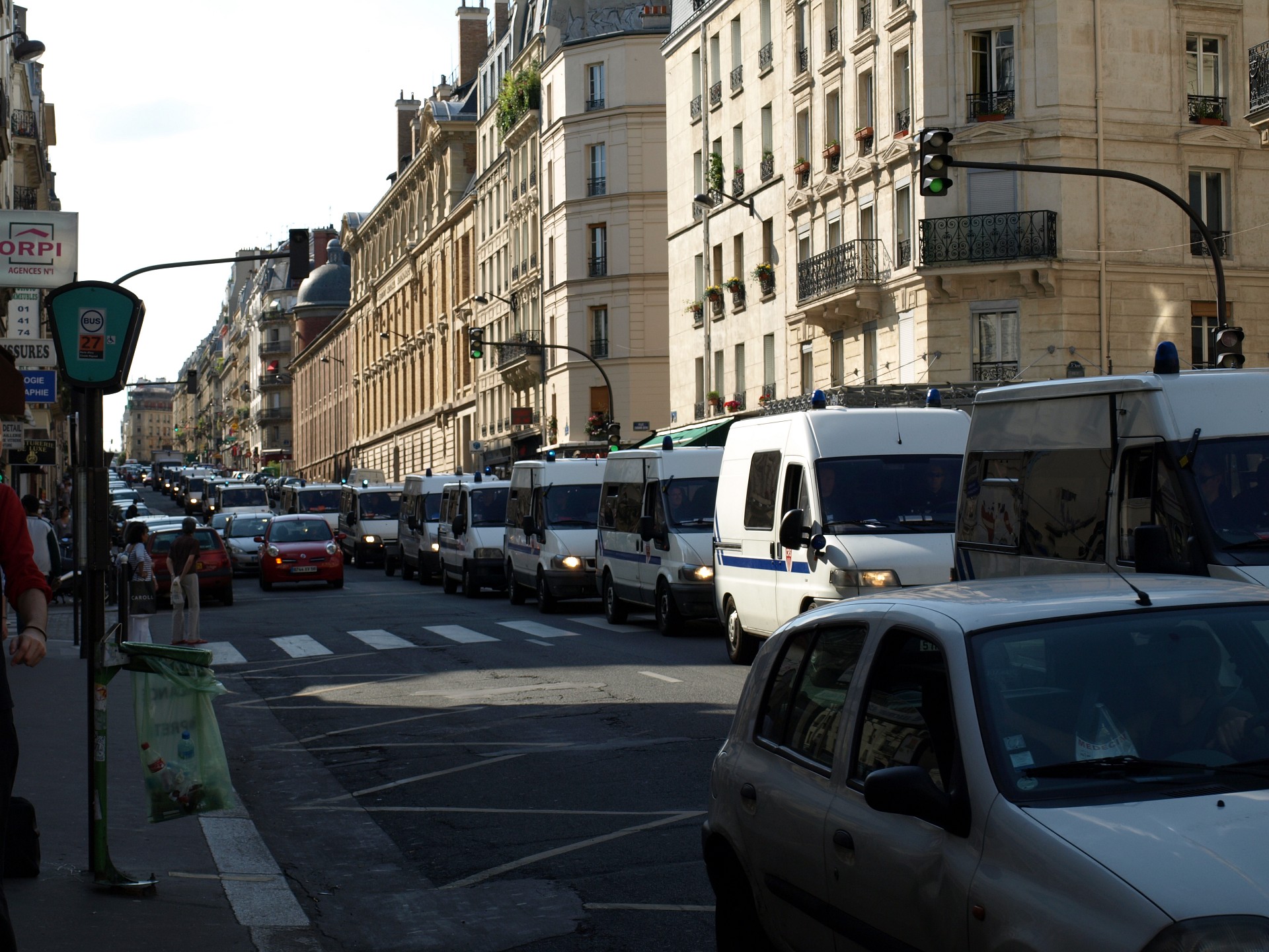 Huge Line of National Police Vans